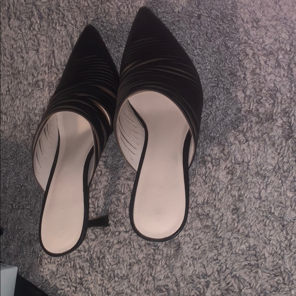 One Thing Navy Heeled Mules View 4